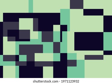Abstract background of green and black rectangles.