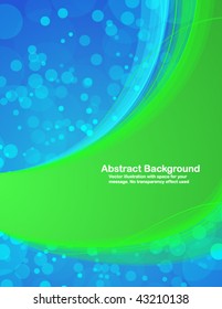Abstract background in green and blue colors. No "transparency" effect used.