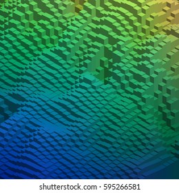 Abstract background with  green, blue cubes. Vector cube box for business concepts.