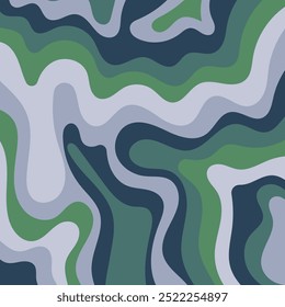 Abstract background with green, blue, and gray wavy lines suitable for digital designs, presentations, website backgrounds, and print materials.