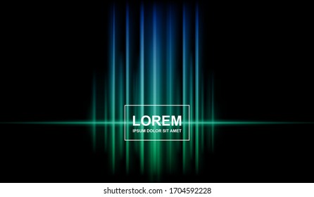 Abstract background with green blue light rays