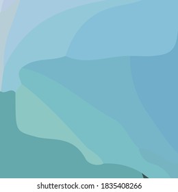 Fondo abstracto con formas de onda verde y azul. Ilustración vectorial de arte contemporáneo.