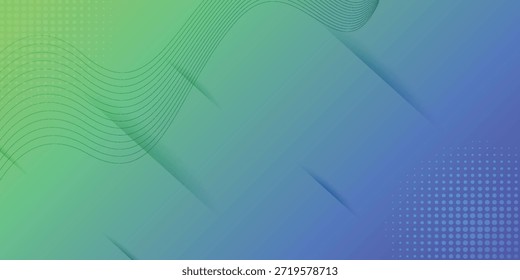 Fondo Abstractas Verde Azul Líneas onduladas Formas diagonales Punto medio tono para el Diseño web de la estética visual ofrece un aspecto suave y moderno para cabeceras de Sitio web
