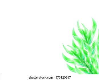 Abstract background with green branch, vector illustration