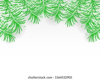 Abstract background with green branches of fir-tree. Vector illustration