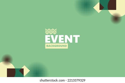 Abstract background with green and brown geometric shape and halftones. Suitable for meeting, conference, event, and art performance.
