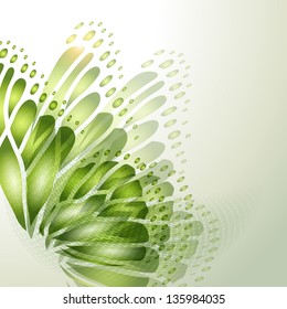 Abstract background with green butterfly