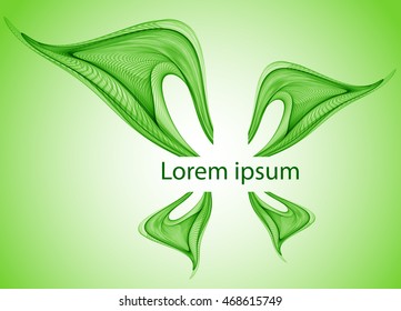 Abstract background with green butterfly wings