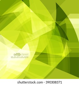 Abstract background with green chaotic stripes corner. 