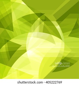 Abstract background with green chaotic stripes corner. 