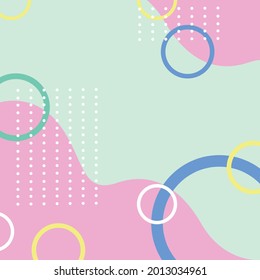 Abstract background, green circle with grunge texture on a pink background - illustrations