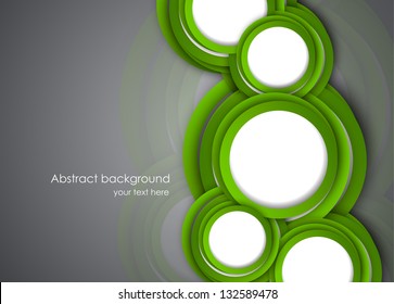 Abstract background with green circles. Bright illustration
