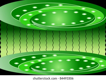 Abstract background - Green circles are located against each other's