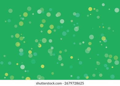 Abstract background with green circles of various sizes and shades.  Abstract green background with bokeh effect and colorful blurred circles