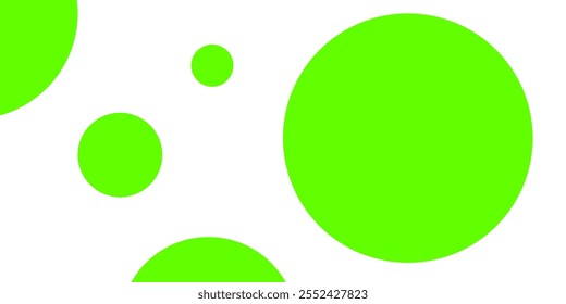 Abstract background with green circles of varying sizes on a white backdrop, creating a vibrant and eye-catching pattern. Vector illustration