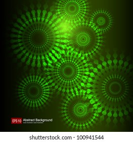 abstract background green circular pattern, vector.