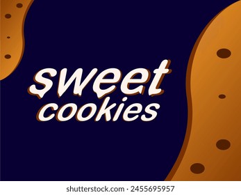 abstract background and green color text effect sweet cookies