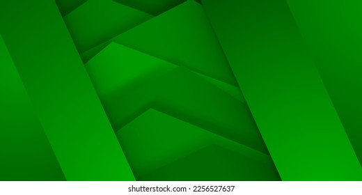 Abstract background in green colors with several overlapping surfaces with shadows