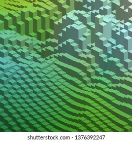 Abstract background with green cube decoration. Vector illustration