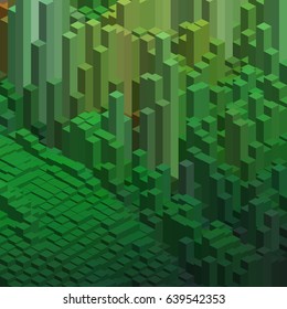 Abstract background with green cube decoration. Vector illustration