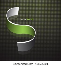 Abstract background with green curved line. Vector design.