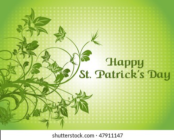 abstract background with green floral pattern