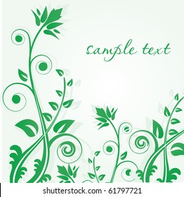Fondo abstracto con flores verdes