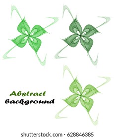 Abstract background with green abstract flowers