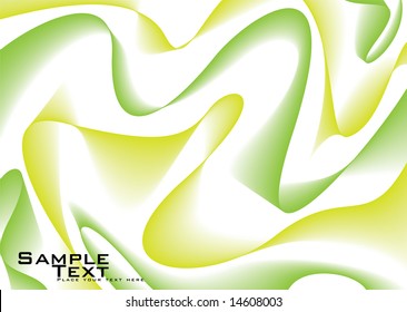 Abstract background with green flowing lines and copy space