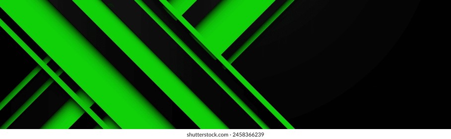 Abstract background with green geometric diagonal lines. Modern minimal trendy shiny lines pattern horizontal. Vector illustration