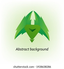 Abstract background with green geometric shape element, design element