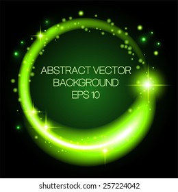 Abstract background with green glowing circle