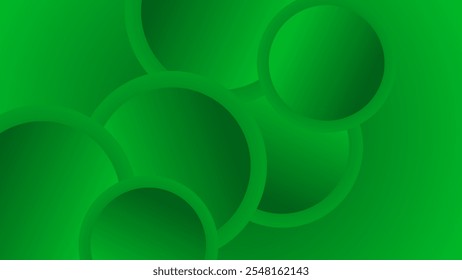 ABSTRACT BACKGROUND GREEN GRADIENT SMOOTH LIQUID COLORFUL DESIGN WITH CIRCLE GEOMETRIC SHAPES VECTOR TEMPLATE GOOD FOR MODERN WEBSITE, WALLPAPER, COVER DESIGN 