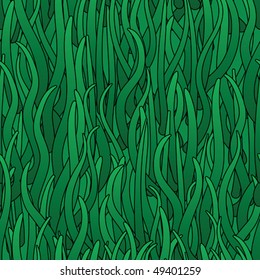 Abstract background of green grass. Seamless pattern. Vector illustration.