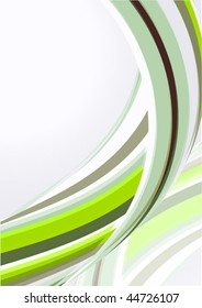 Abstract background with green and grey wave. Vector