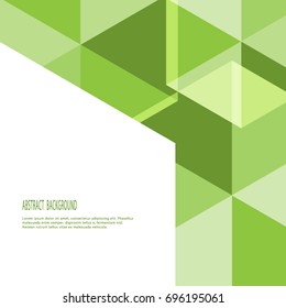 Abstract background of green hexagon in 3d with white copy space. vector and illustration
