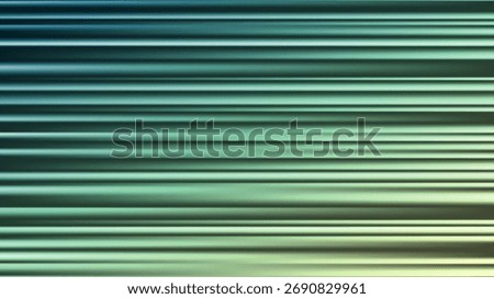 Abstract background with green horizontal rays. Laser beam and light flare effects on dark backdrop. Fast motion glow with neon style lines. Vector illustration