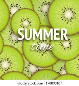 Abstract background with green kiwi. Seamless pattern for your design