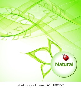 Abstract background green and ladybug