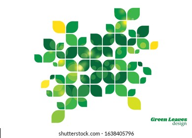 Abstract Background With Green Leaf Design