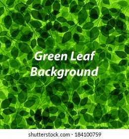 Abstract background with green leaf pattern, Vector