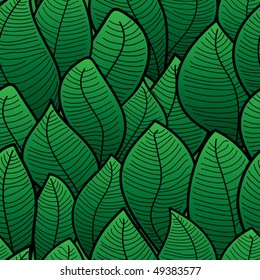 Abstract background of green leaf. Seamless pattern. Vector illustration.