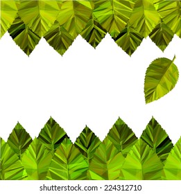 Abstract background green leaf of triangles. Vector
