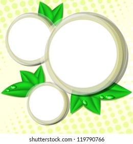 Abstract background with green leaves
