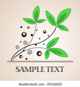 Abstract background with green leaves