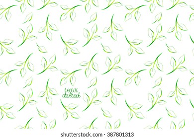 Abstract Background. Green Leaves Isolated on White Background. Vector Illustration