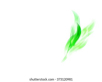 Abstract background with green leaves on a branch, vector illustration