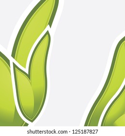 Abstract background with green leaves. Vector