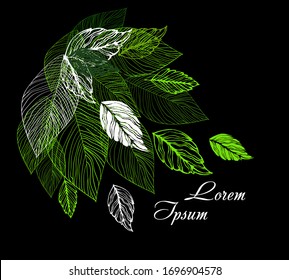 Abstrakter Hintergrund mit grünen Blättern. Vektorillustration