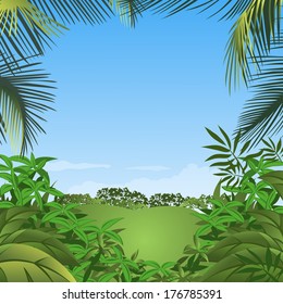 abstract background with green leaves. vector illustration